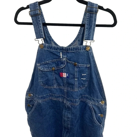Vintage USA Works Denim Carpenter Overalls Size 40x32 Made In USA 100% cotton - Picture 3 of 12
